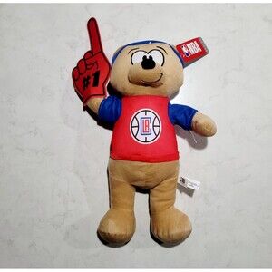 NWT LA Clippers Plush Brown Bear Official NBA Store # 1 Fan Stuffed Animal 22"
